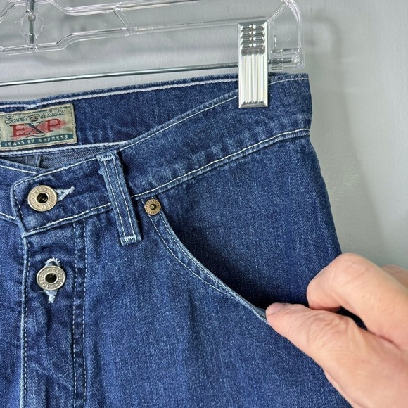 VTG EXP Express Jeans 90s High Waisted Mom Shorts Dark Wash Denim Juniors' 9/10 - Picture 4 of 12